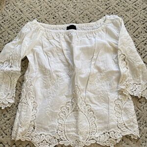 Cynthia Rowley off the shoulder white eyelet top